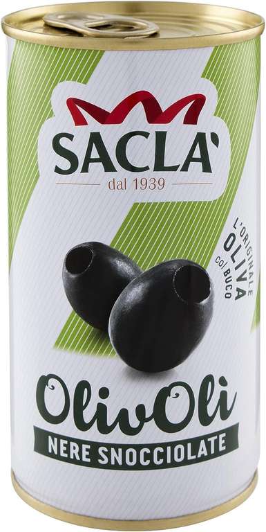 Saclà, OlivOlì, Olive Nere Denocciolate 12 pezzi da 330gr