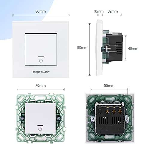Interruttore WiFi a Domotica - Smart Wall Switch Controllo Vocale Alexa [MAX.2300W LED 690W]