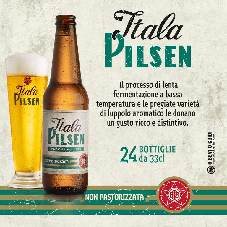 Peroni Birra non Filtrata e Itala Pilsen: Cassa 48 Bottiglie da 33 cl (2 casse di birra da 24)