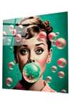 Insigne Arte della parete di vetro Audrey Hepburn ed altri personaggi da 34.9€