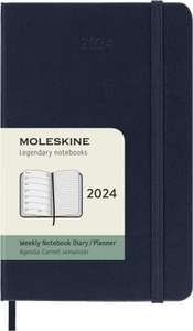 Moleskine Agenda Settimanale Pocket con Spazio per Note 12 Mesi 2024 [9x14cm]