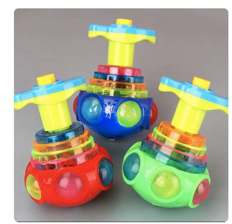 Spinner LED Giroscopico Musicale | UFO Giocattolo Luminoso per Bambini (colore casuale)