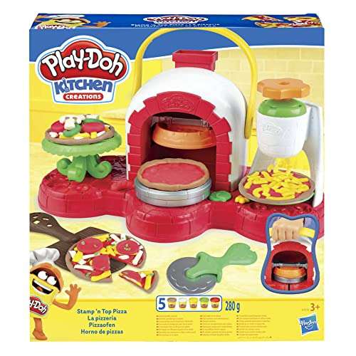 Play-Doh Hasbro Pizzeria - [playset con 5 vasetti di pasta da modellare per bambini]