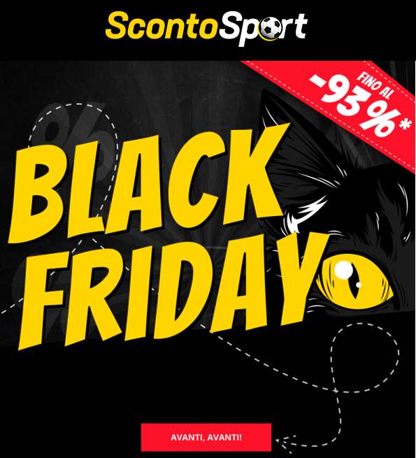 Black Friday da Scontosport fino al 93% di sconto