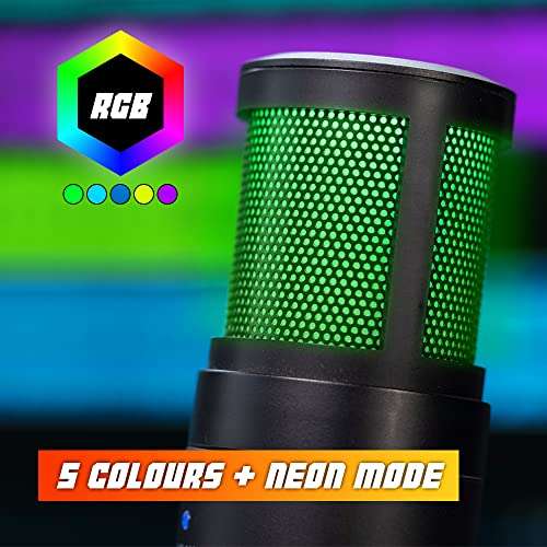 Microfono RGB da tavolo USB per - [Gaming, Streaming, Twitch, Youtube, PC/PS4/PS5 - NUOVO 2022]