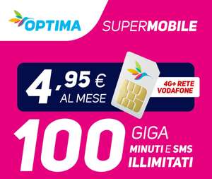 Optima SuperMobile: Minuti illimitati + 100 giga a €4,95