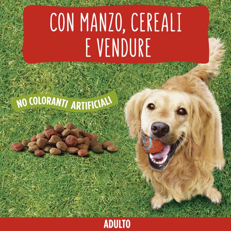 Purina Friskies Crocchette Cani Adulti con Manzo, Cereali e Verdure, 7 kg